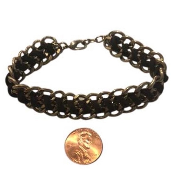 Francesca’s 😍 Gold and Leather Braided Bracelet - Picture 1 of 4